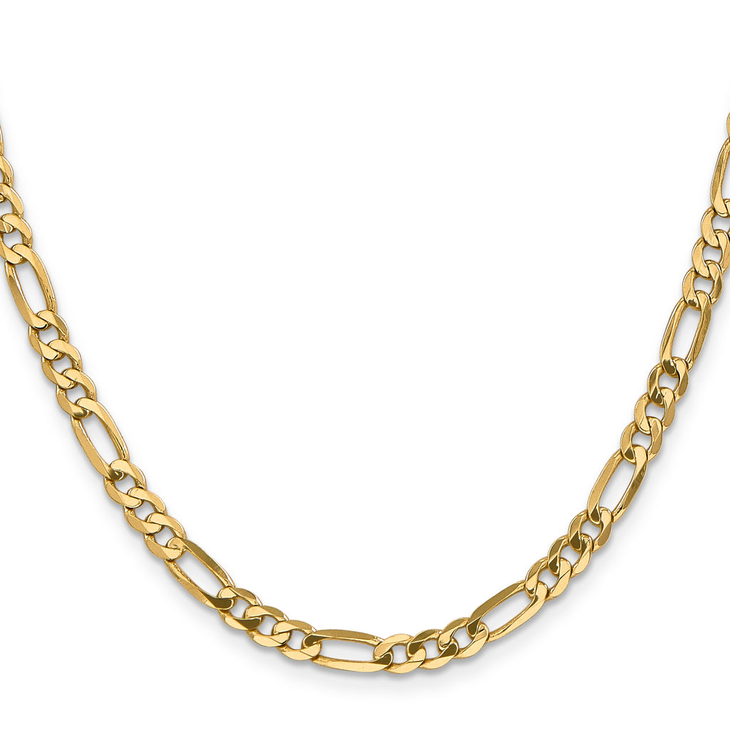 14K Yellow Gold Solid Figaro Chain Necklace 4.75mm