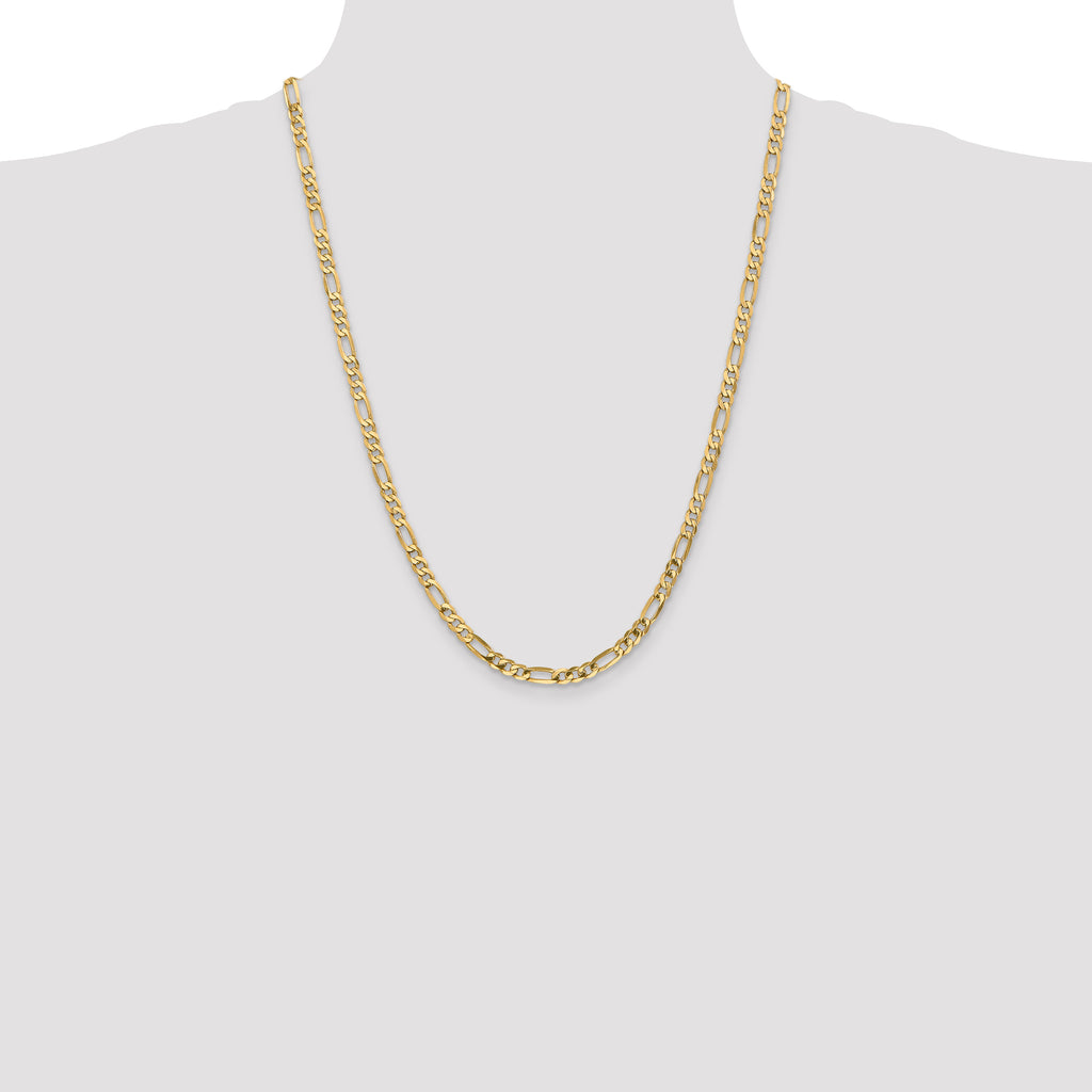 14K 4.75mm Flat Figaro with Lobster Clasp Chain