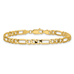 14K 7 inch 4.75mm Flat Figaro with Lobster Clasp Bracelet
