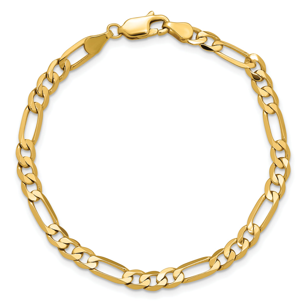 14K 4.75mm Flat Figaro with Lobster Clasp Chain