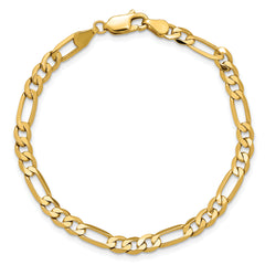 14K 7 inch 4.75mm Flat Figaro with Lobster Clasp Bracelet