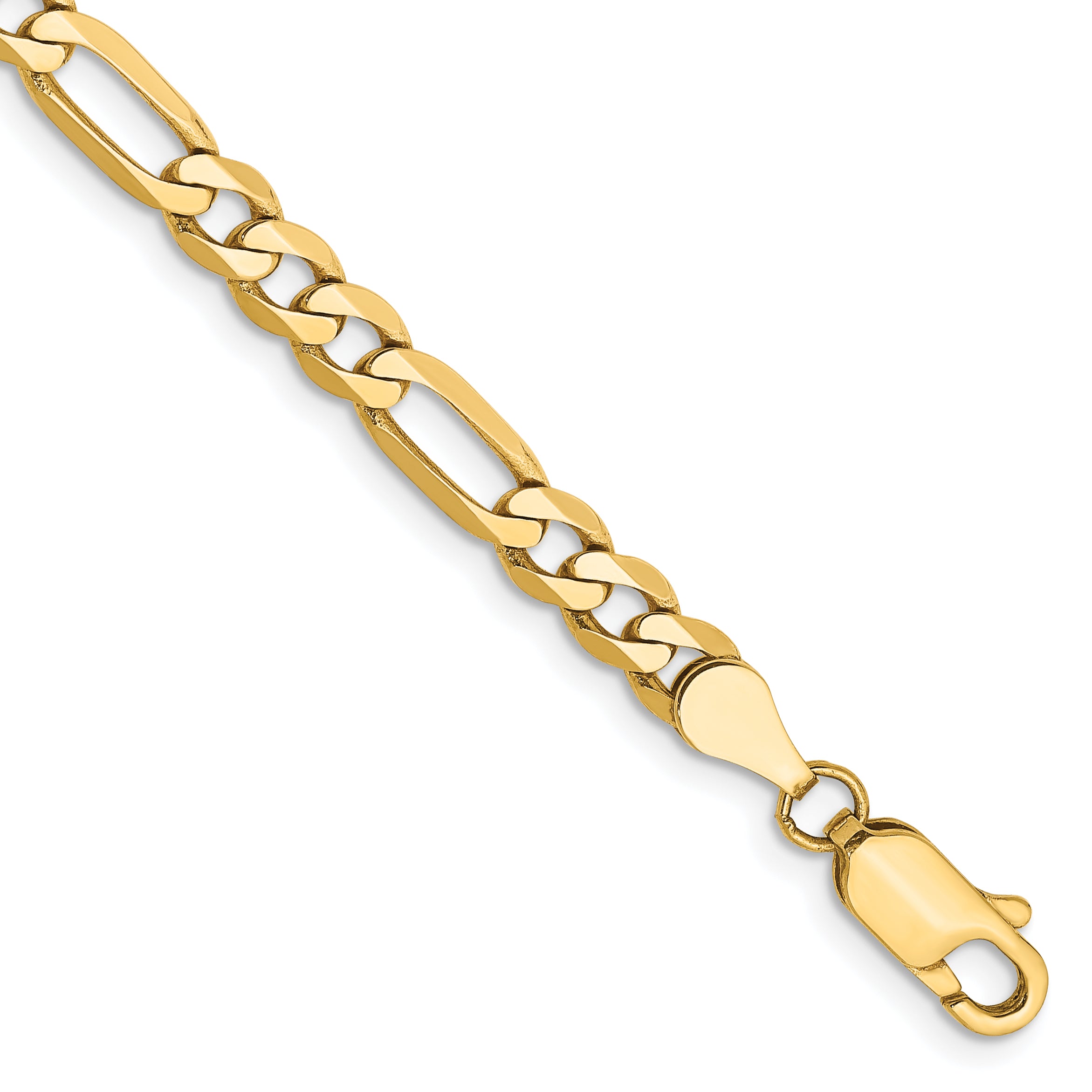 14K 4.75mm Flat Figaro with Lobster Clasp Chain