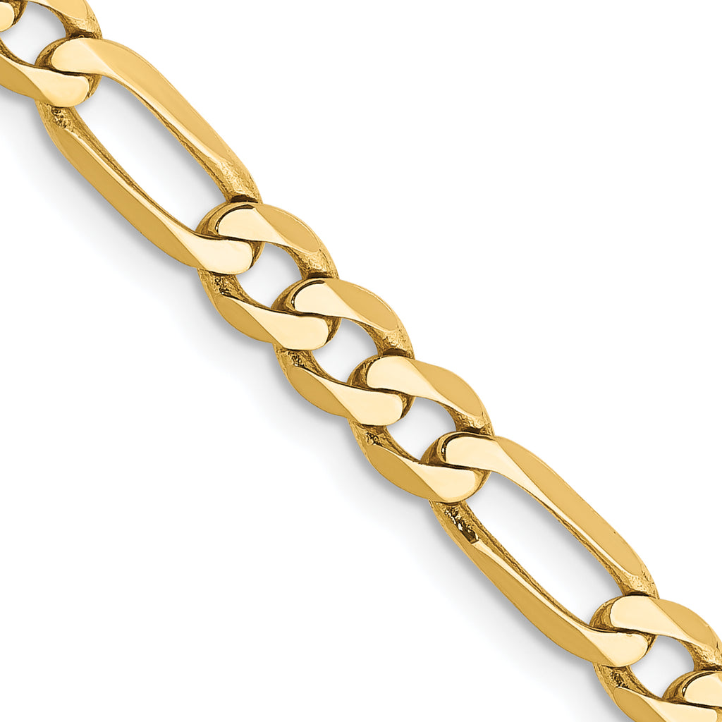 14K Yellow Gold Solid Figaro Chain Necklace 4.75mm