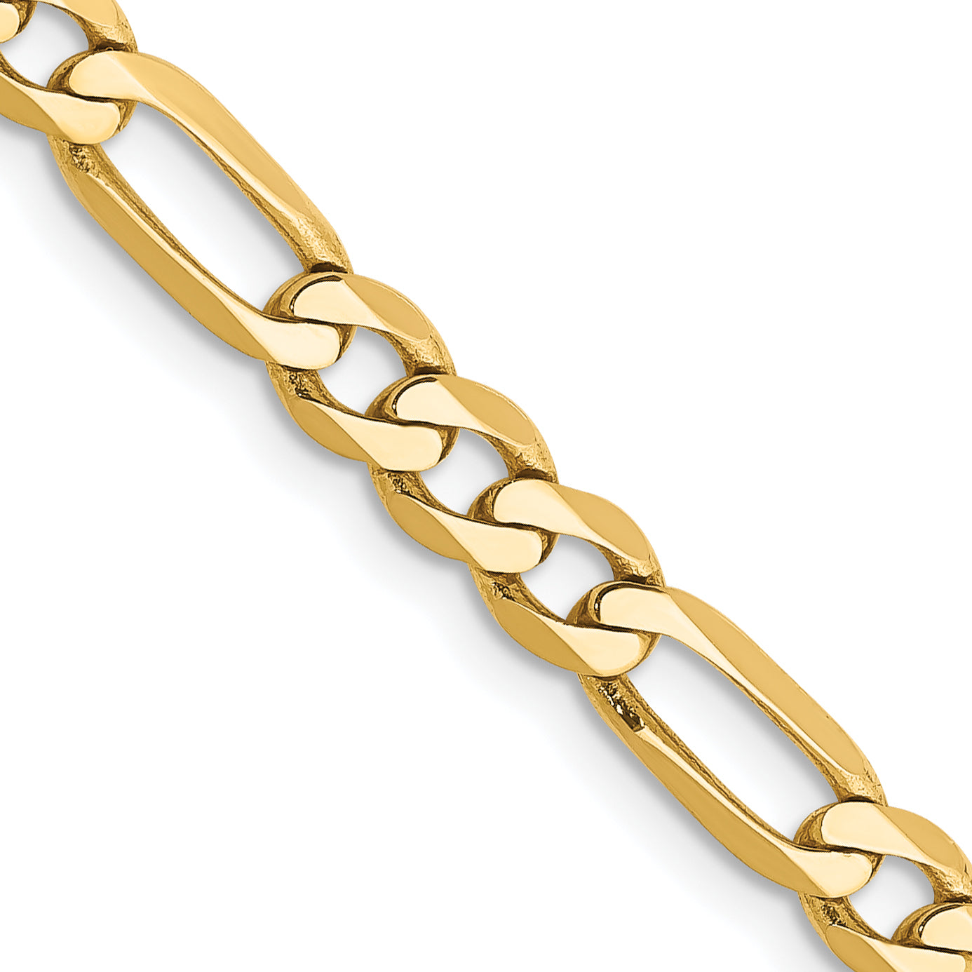 14K 30 inch 4.75mm Flat Figaro with Lobster Clasp Chain