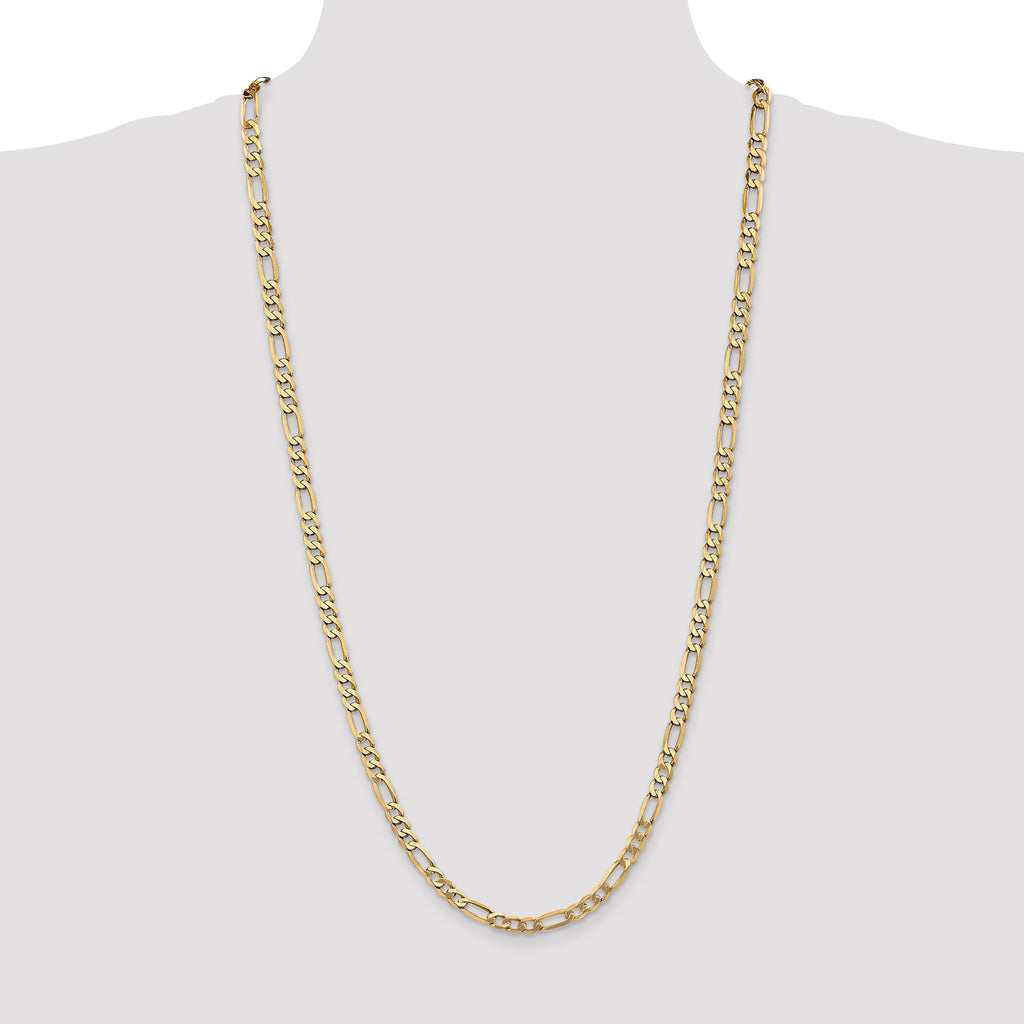 14K 5.25mm Flat Figaro with Lobster Clasp Chain