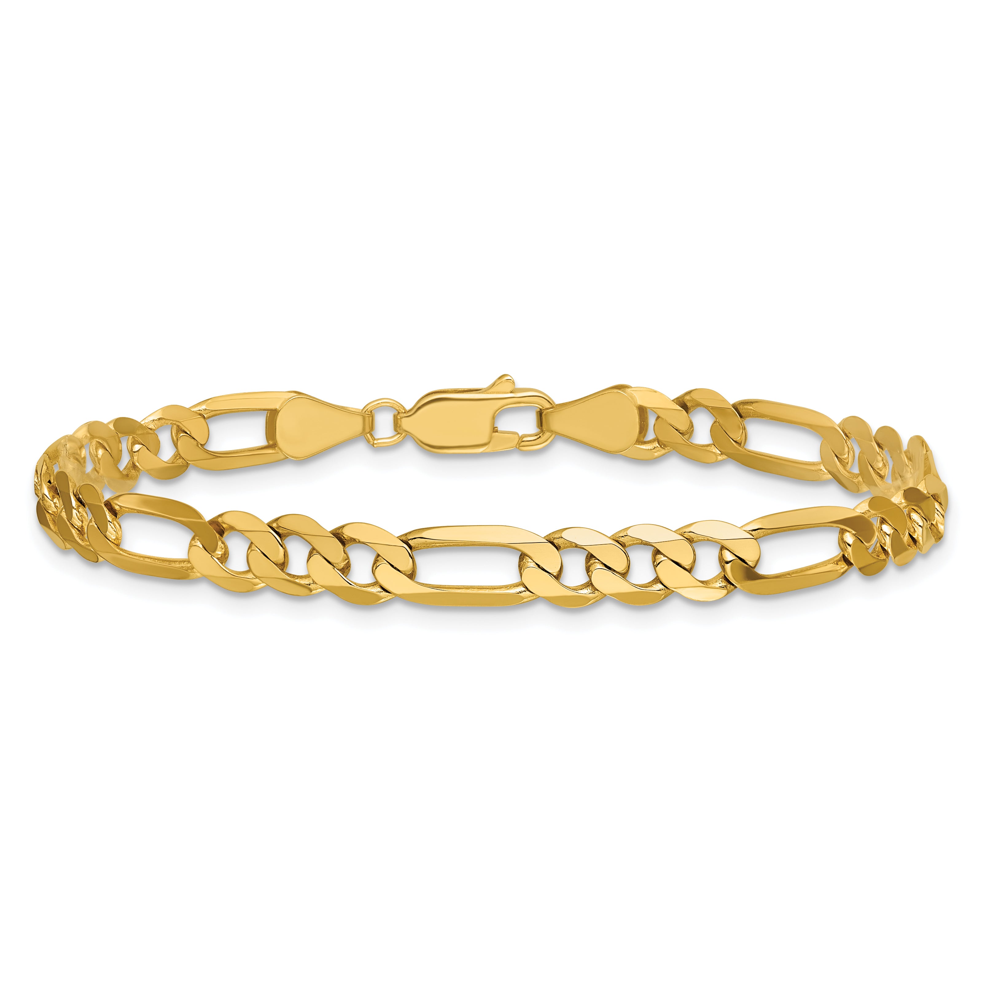 14K 5.25mm Flat Figaro with Lobster Clasp Chain