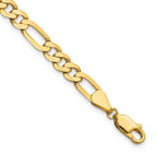 14K Yellow Gold Solid Figaro Chain Necklace 5.25mm