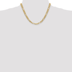 14K 18 inch  6.25mm Flat Figaro with Lobster Clasp Chain