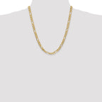 14K 6.25mm Flat Figaro with Lobster Clasp Chain