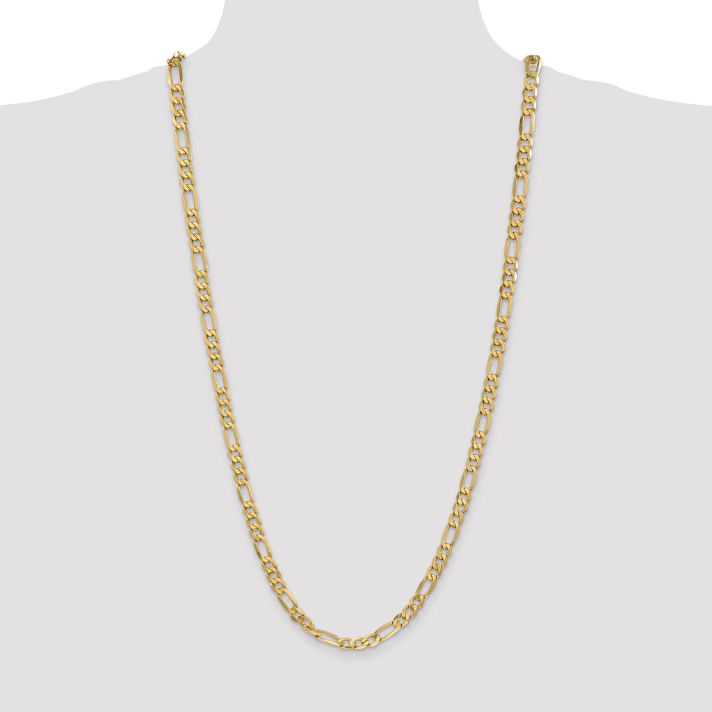 14K 6.25mm Flat Figaro with Lobster Clasp Chain