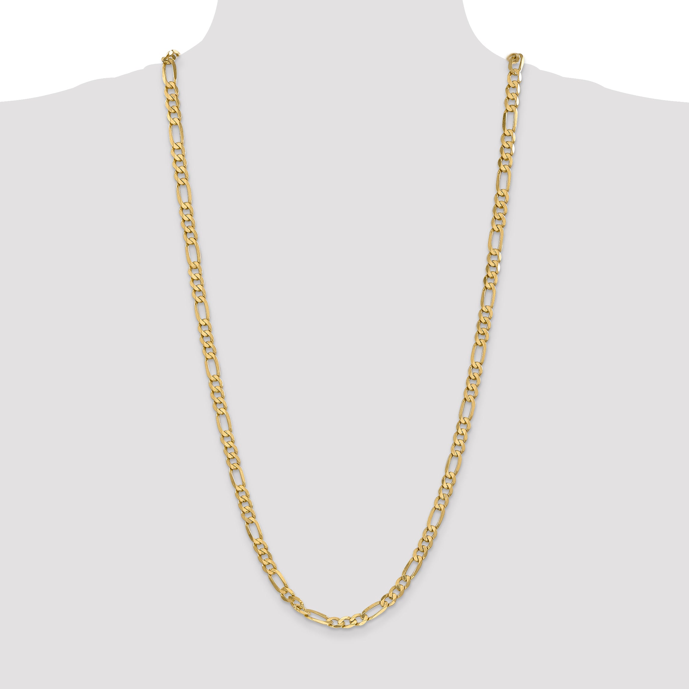 14K 30 inch 6.25mm Flat Figaro with Lobster Clasp Chain