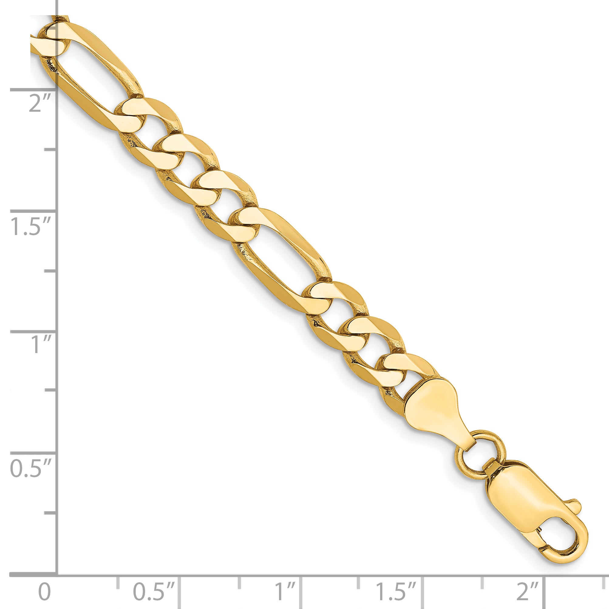 Flat Figaro Chain in 14K Yellow Gold, 6.25mm Secondary image
