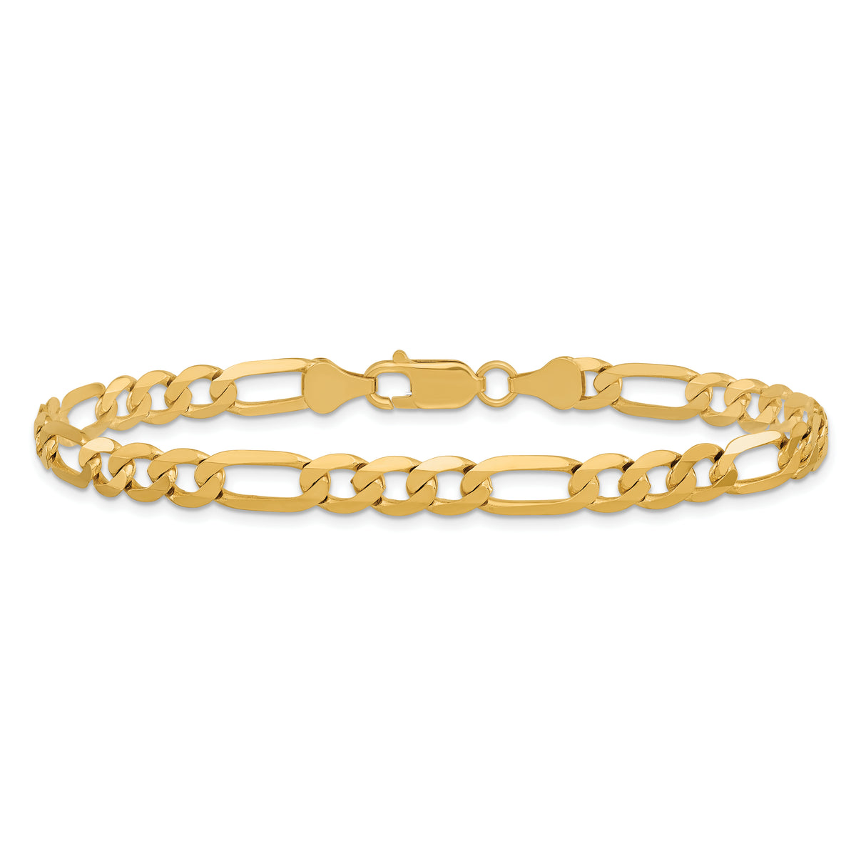 14K 9 inch 6.25mm Flat Figaro with Lobster Clasp Chain