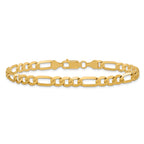 14K 9 inch 6.25mm Flat Figaro with Lobster Clasp Chain