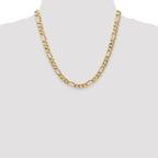 14K 7mm Flat Figaro with Lobster Clasp Chain