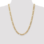 14K 7mm Flat Figaro with Lobster Clasp Chain