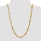 14K 7mm Flat Figaro with Lobster Clasp Chain