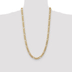 14K 7mm Flat Figaro with Lobster Clasp Chain