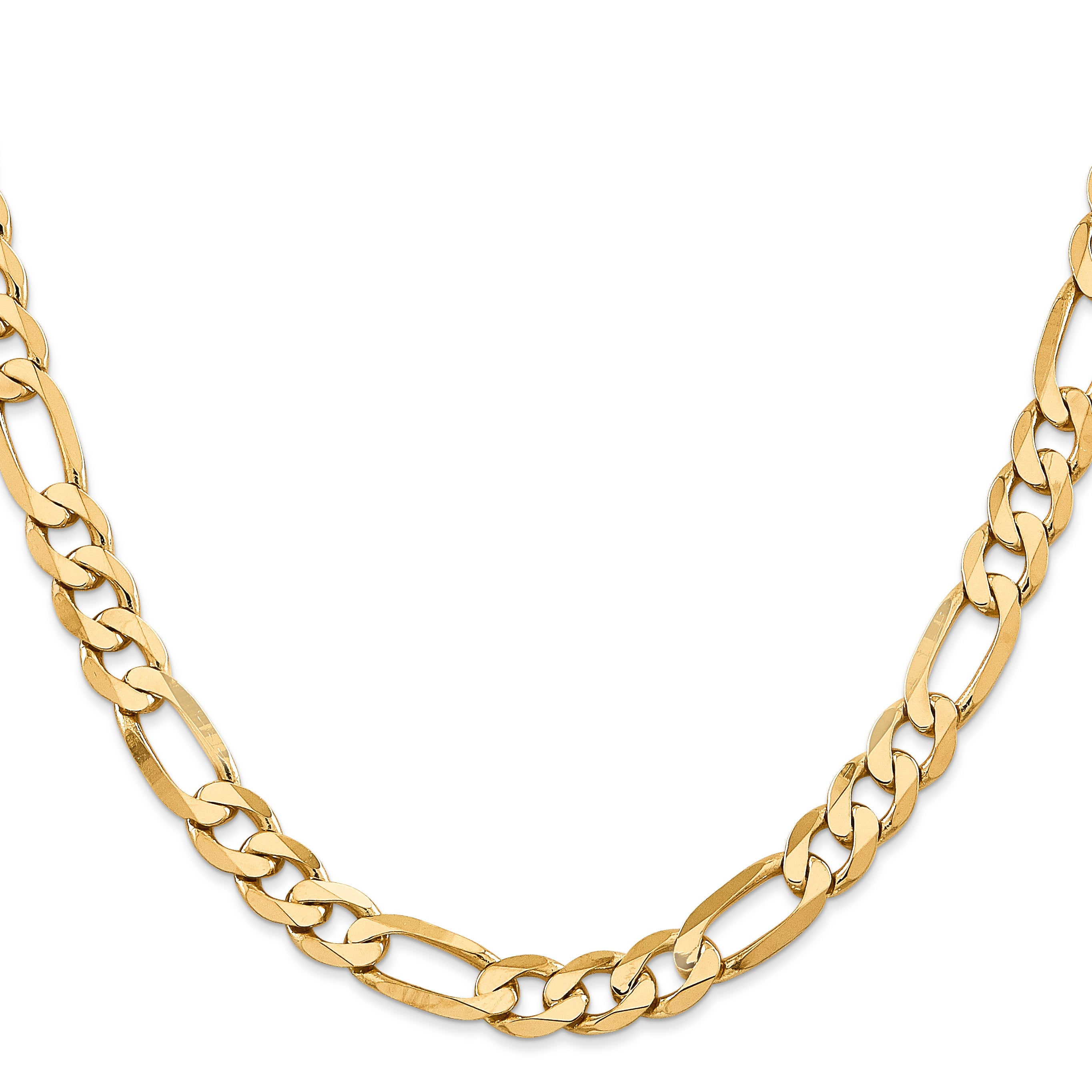 14K Yellow Gold Solid Figaro Chain Necklace 7.5mm Secondary image