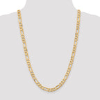 14K 7.5mm Flat Figaro with Lobster Clasp Chain