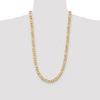 14K 7.5mm Flat Figaro with Lobster Clasp Chain
