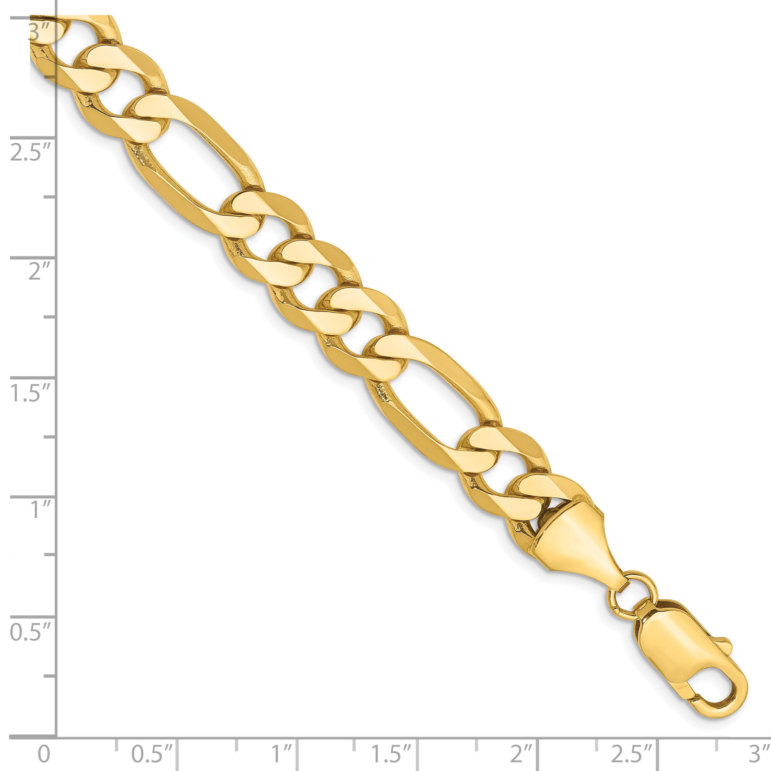 14K 8 inch 8.75mm Flat Figaro with Lobster Clasp Bracelet Secondary image