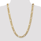 14K 26 inch 10mm Flat Figaro with Lobster Clasp Chain