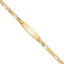 14k Polished Solid Chain/Solid Plate Figaro Link Soft Diamond Shape 24.5x7.3mm Plate 8 inch ID Bracelet
