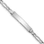 14k White Gold Polished Solid Chain/Solid Plate Figaro Link 25x5mm Plate ID Bracelet