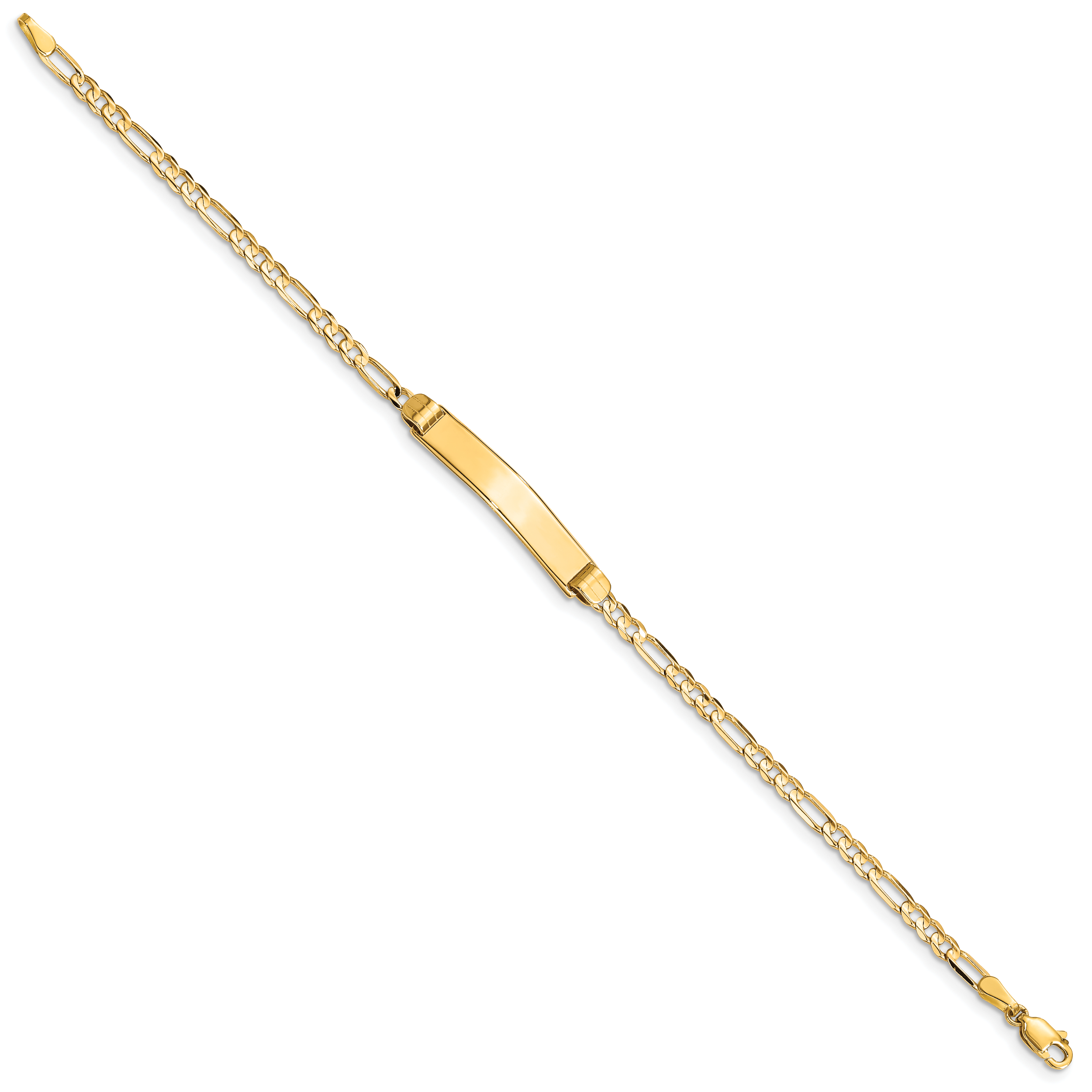 14k Polished Solid Chain/Solid Plate Figaro Link 24.5x4.8mm Plate 7 inch ID Bracelet Secondary image