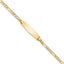 14k Polished Solid Chain/Solid Plate Figaro Link Soft Diamond Shape 19.5x5mm Plate 8 inch ID Bracelet