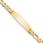 14k Polished Solid Chain/Solid Plate Figaro Link Soft Diamond Shape 37x10mm Plate 8 inch ID Bracelet