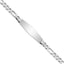 14k White Gold Polished Solid Chain/Solid Plate Figaro Link Soft Diamond Shape 38.5x10mm Plate 8 inch ID Bracelet