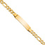 14k Polished Solid Chain/Solid Plate Figaro Link 38x10mm Plate 8 inch ID Bracelet