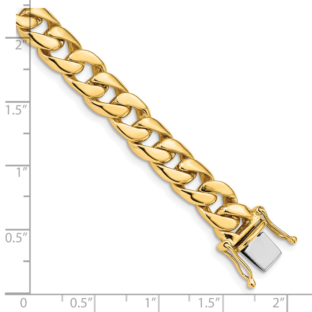 14K 8mm Hand Polished Curb Link with Box Catch Clasp Bracelet