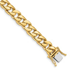 14K 8mm Hand Polished Curb Link with Box Catch Clasp Bracelet