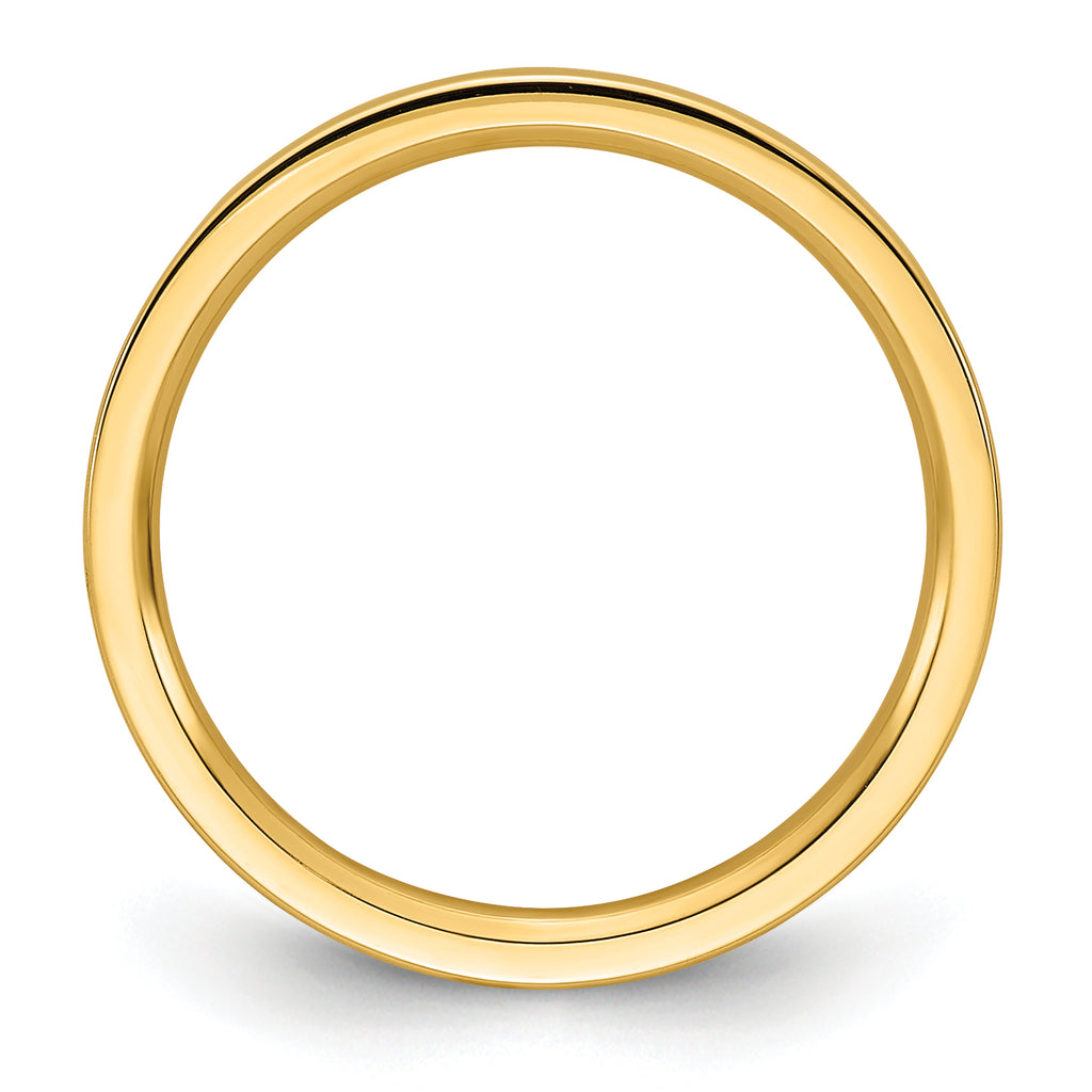 14K Yellow Gold Flat Comfort-Fit Wedding Band 2mm