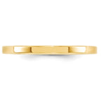 14K Yellow Gold Flat Comfort-Fit Wedding Band 2mm