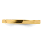14K Yellow Gold Flat Comfort-Fit Wedding Band 2mm