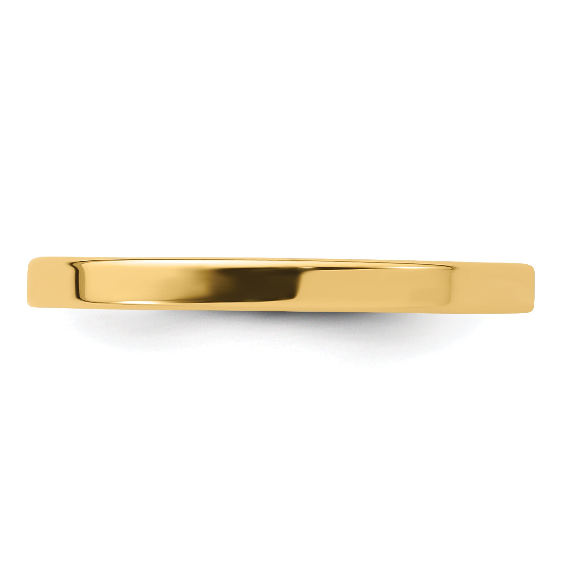14K Yellow Gold Flat Comfort-Fit Wedding Band 2mm