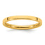 14k Yellow Gold 2mm Standard Weight Flat Comfort Fit Wedding Band