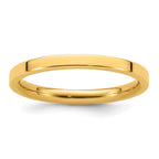 14K Yellow Gold Flat Comfort-Fit Wedding Band 2mm