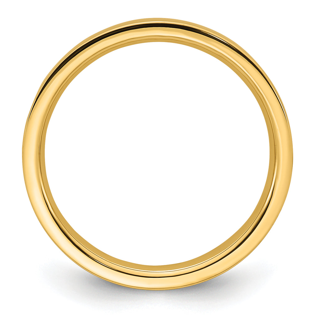 14k Yellow Gold 2.5mm Standard Weight Flat Comfort Fit Wedding Band Size 14