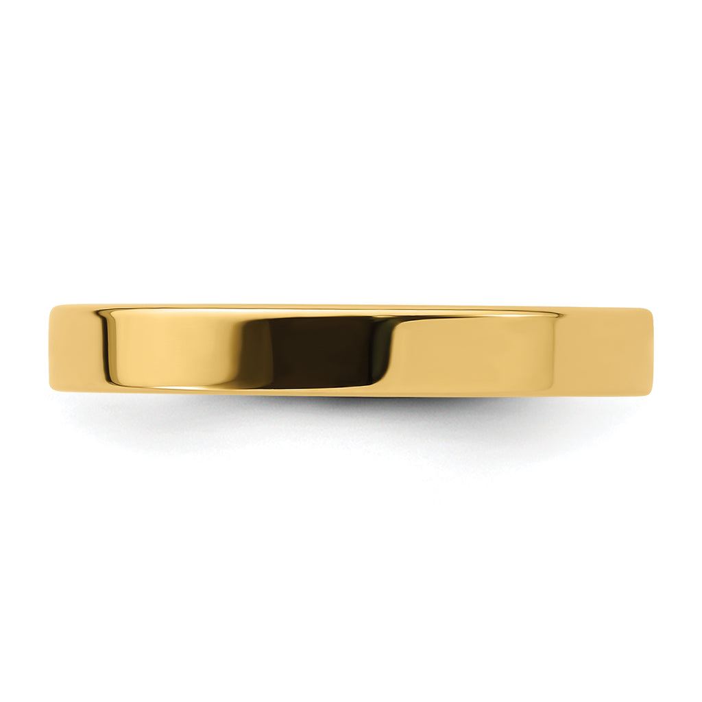 14k Yellow Gold 3mm Standard Weight Flat Comfort Fit Wedding Band