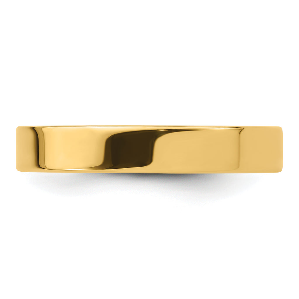14k Yellow Gold 4mm Standard Weight Flat Comfort Fit Wedding Band