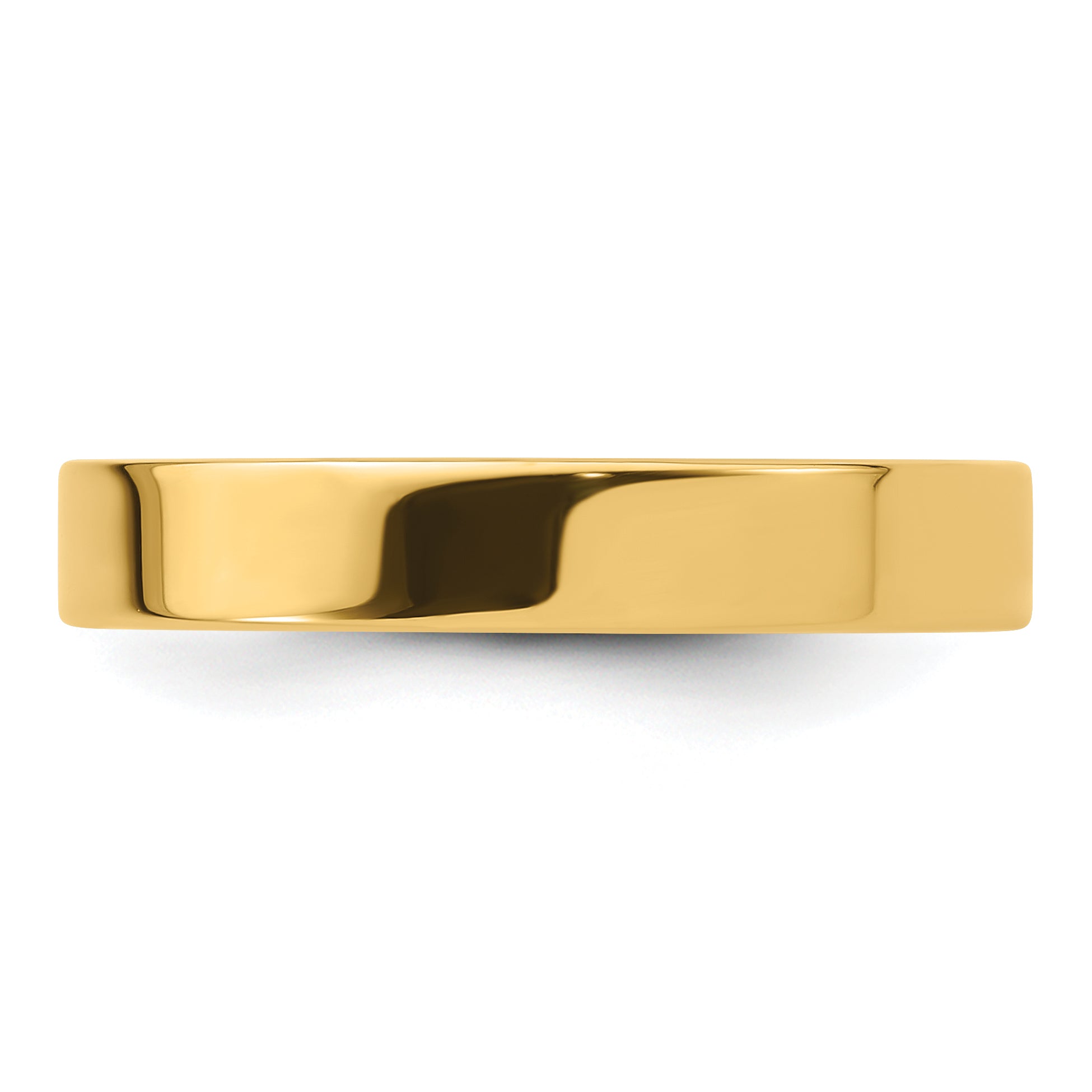 14k Yellow Gold 4mm Standard Weight Flat Comfort Fit Wedding Band