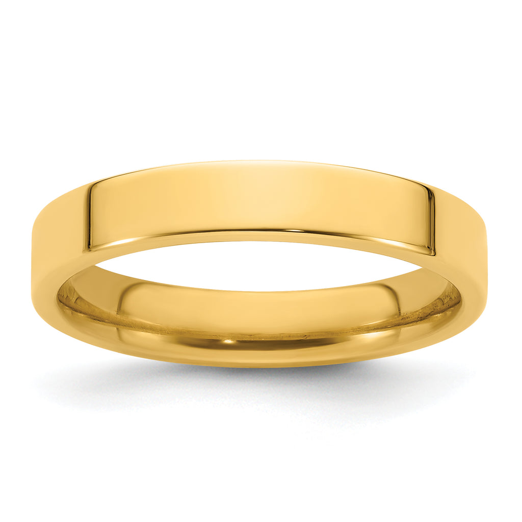 14K Yellow Gold Flat Comfort-Fit Wedding Band 4mm