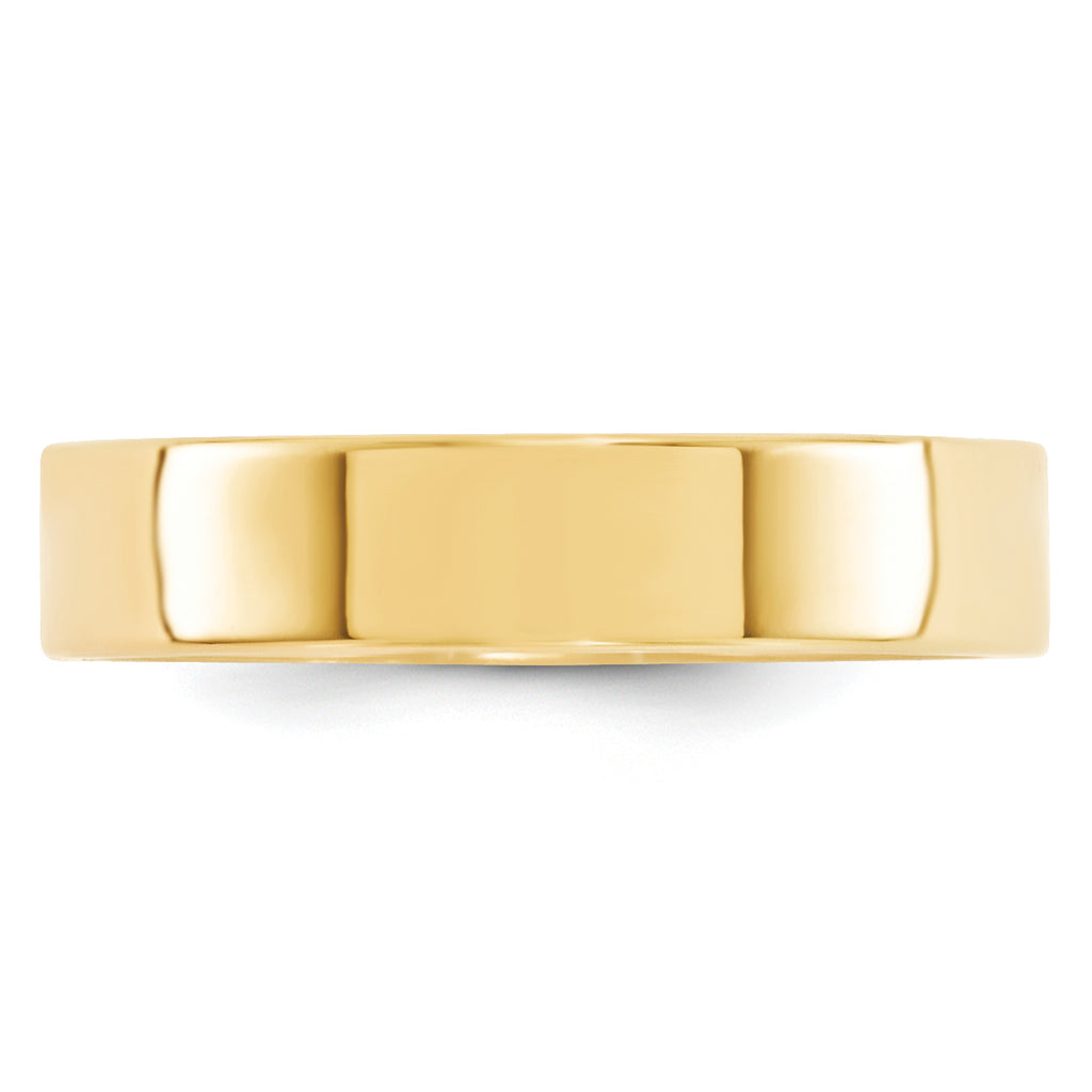 14k Yellow Gold 5mm Standard Weight Flat Comfort Fit Wedding Band