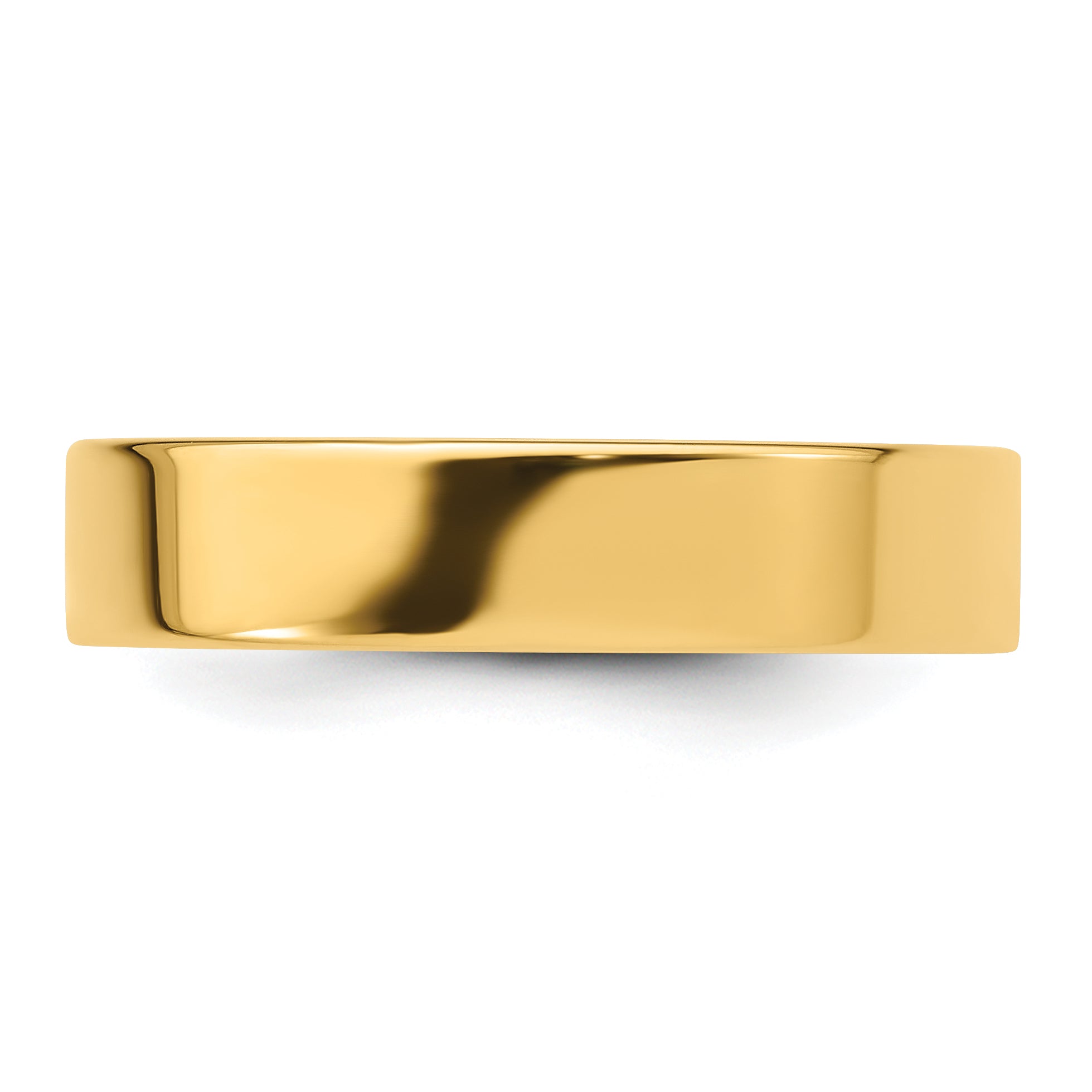 14K Yellow Gold Flat Comfort-Fit Wedding Band 5mm