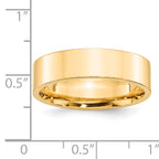 14k Yellow Gold 6mm Standard Weight Flat Comfort Fit Wedding Band